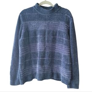 Alfred Dunner Blue Knit Sweater Size XL